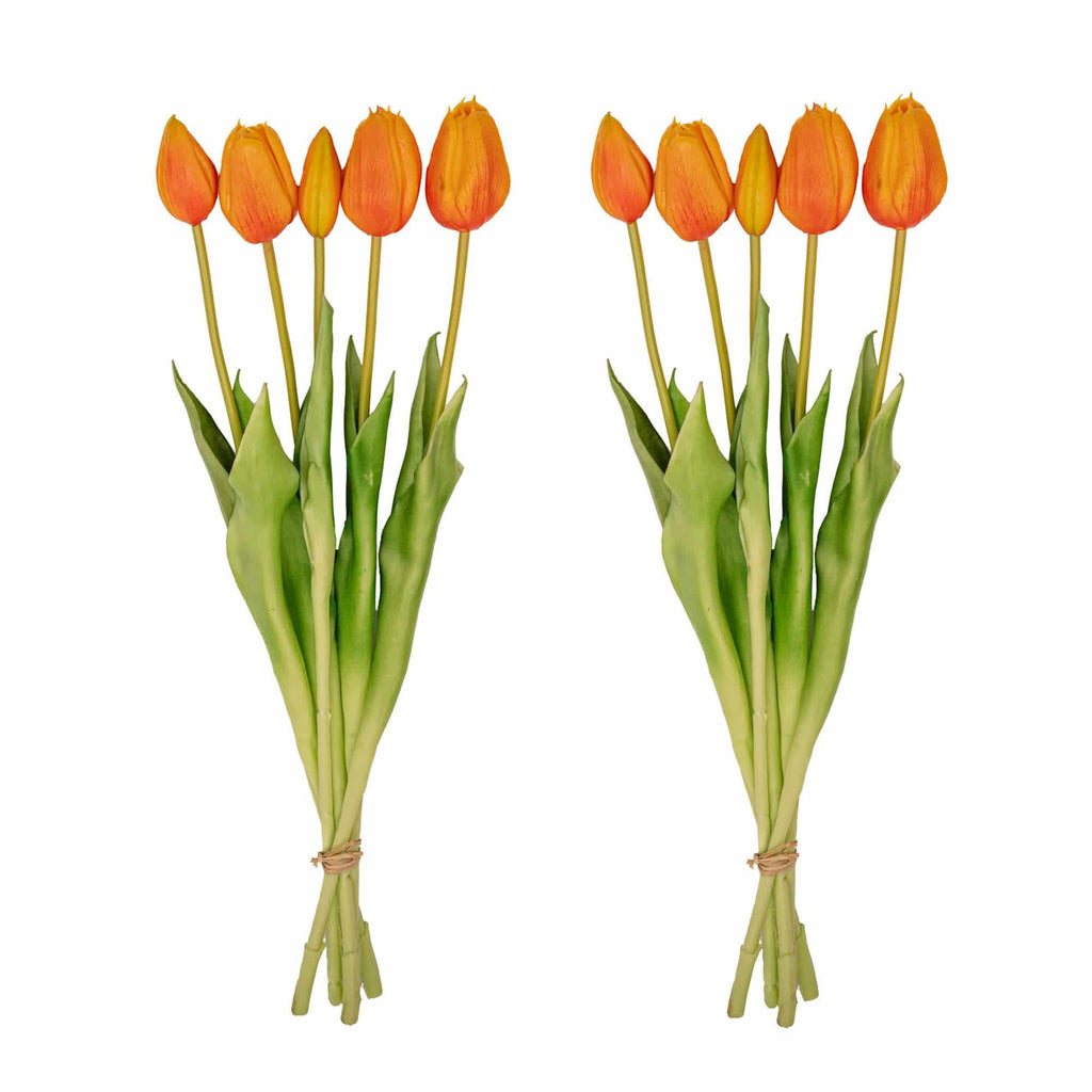 Tulpenstrauß orange – 10 stück – „real touch“-kunsttulpen – 42 cm - Botanic-Vibes