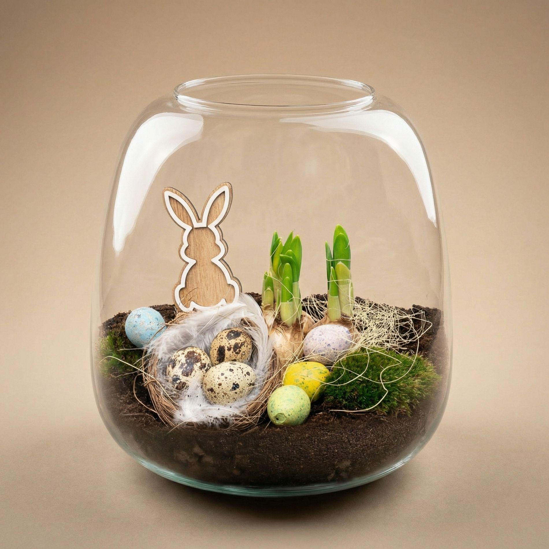 Offenes Terrarium, Emma Mini Oster, DIY-Set, Flaschengarten DIY-Set, Ø19 cm ↑ 20 cm