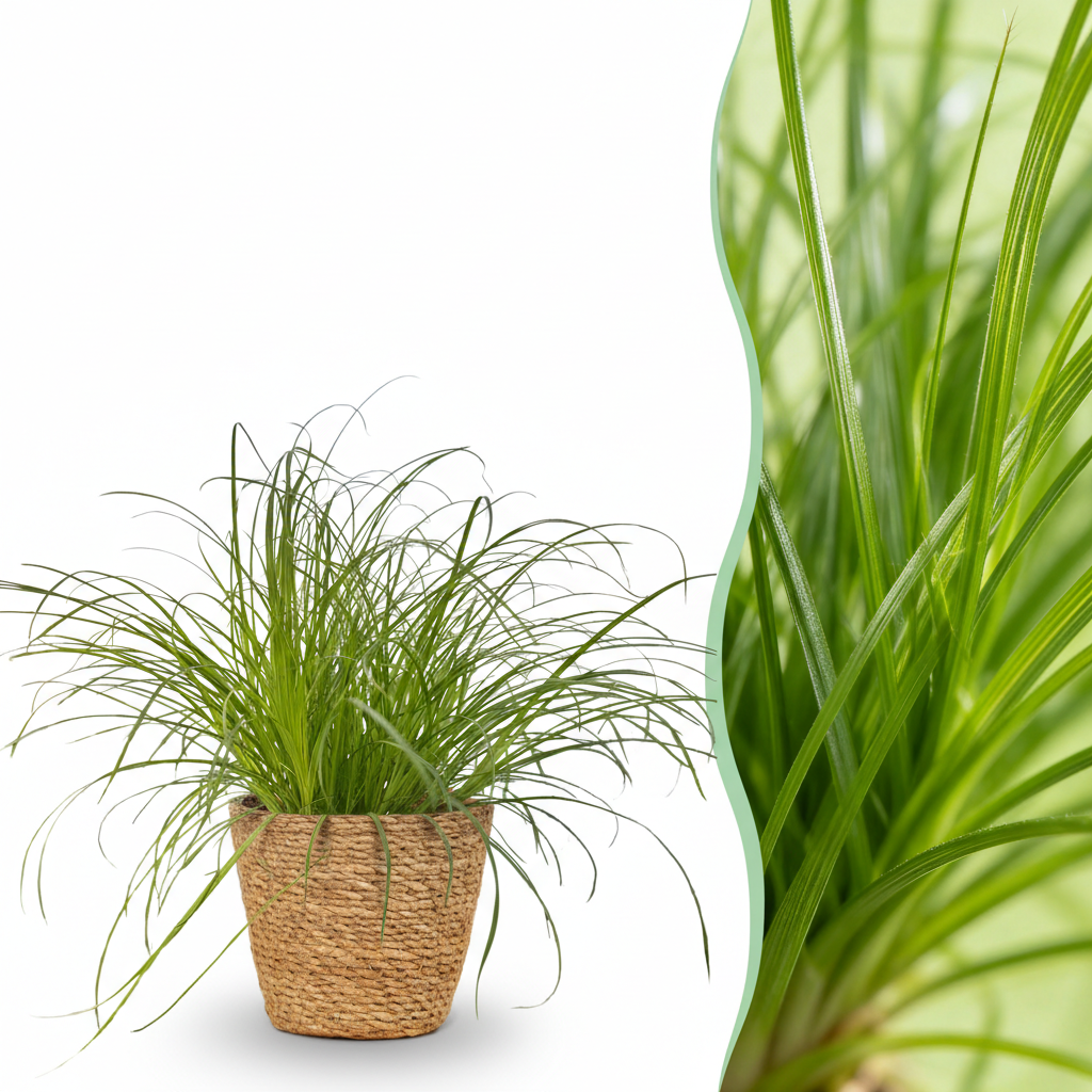Green boutiQ, Zimmerpflanze, Cyperus alternifolius Zumula, Katzenpflanze, Haustierfreundliche Pflanze, Grün, Topf 12cm, Höhe 20cm