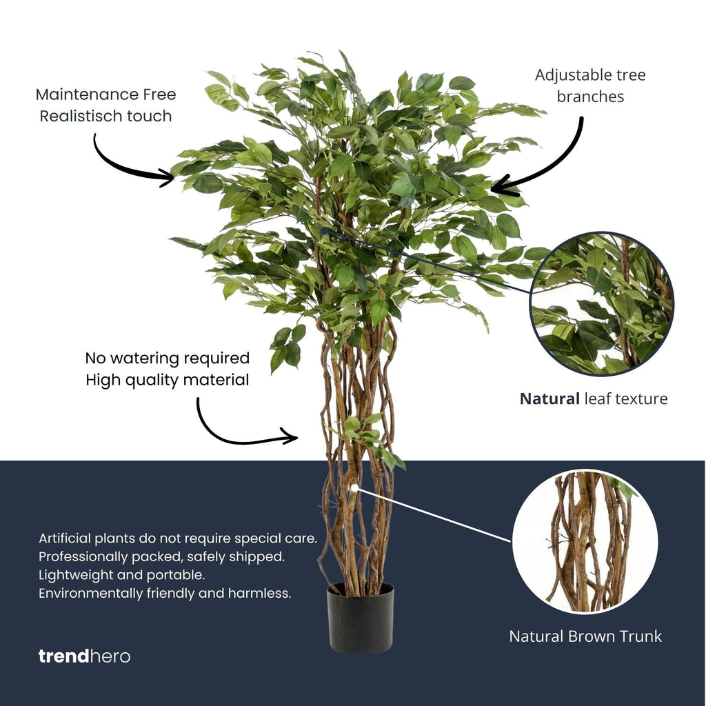 Ficus Liana Kunstbaum 140 cm, Künstliche Pflanze