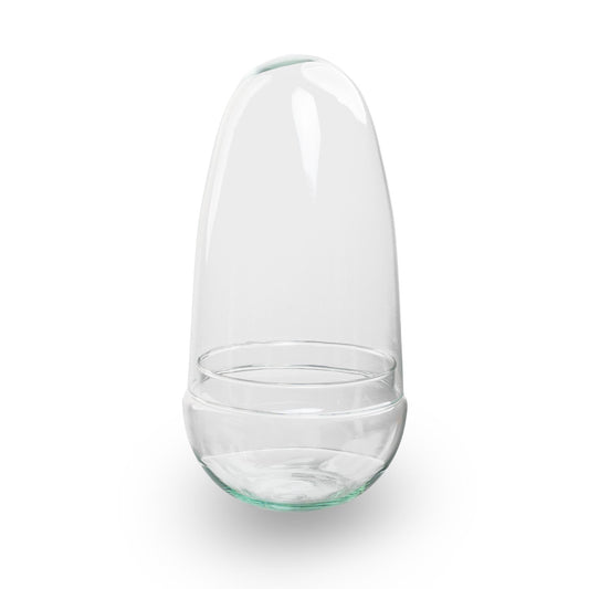 Geschlossenes terrarium – kugelglas – glashaube – ei-form – 26 cm