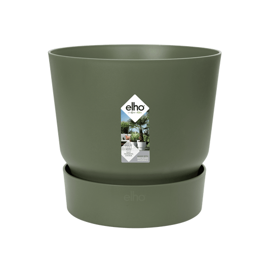 Topf elho Greenville Round Grün – D14 × H13 - Botanic-Vibes