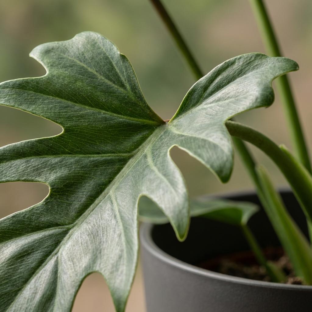 Philodendron Lacerum, Grün, Pflegeleicht, 1 Pflanze, Inklusive grauem Topf, Topf Ø19 cm, 65 cm