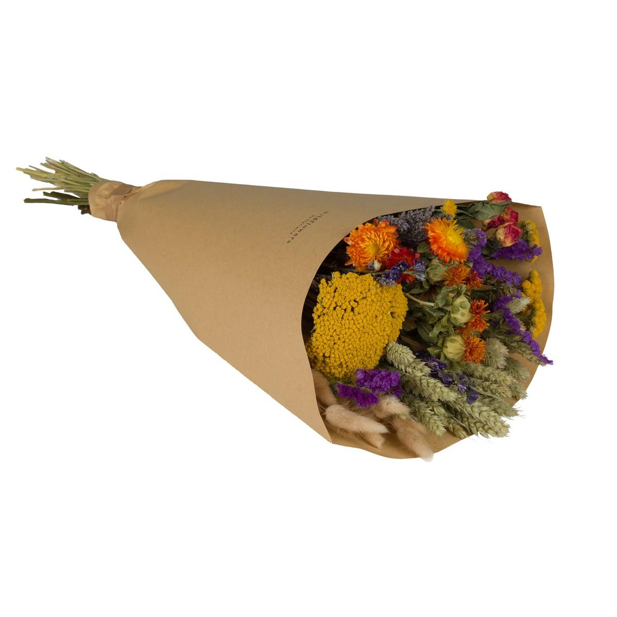 Getrocknete Blumen, Feldstrauß Large, Orange, 8 Blumensträuße, 60 cm