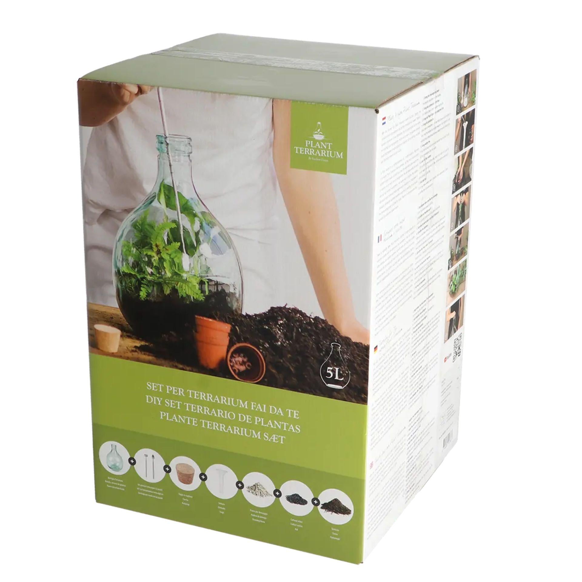 DIY Pflanze Terrarium Set 5L, Maak je eigen gesloten ecosysteem | In giftbox