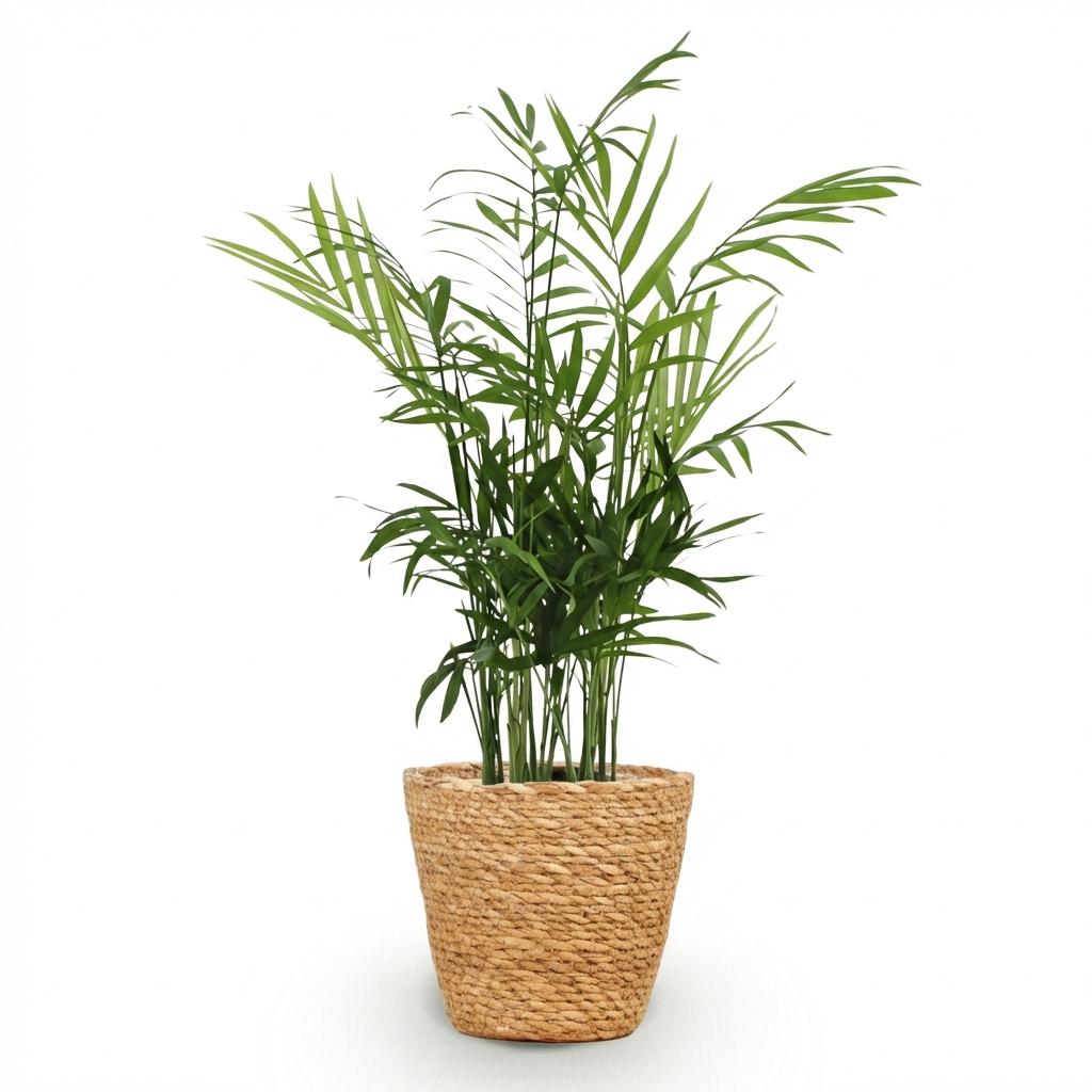 Green boutiQ, Zimmerpflanze, Chamaedorea elegans, Goldpalme, Haustierfreundliche Pflanze, Grün, Topf 12cm, Höhe 15cm