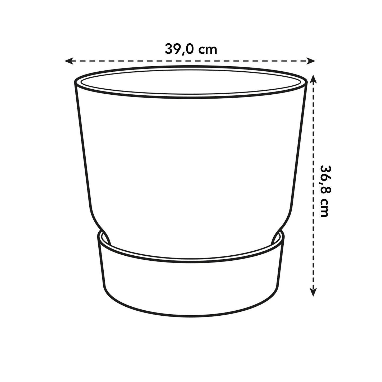 Topf elho Greenville Round Weiß – D39 × H37