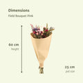 12x Feldstrauß Rosa, Trockenblumenstrauß, 35 cm