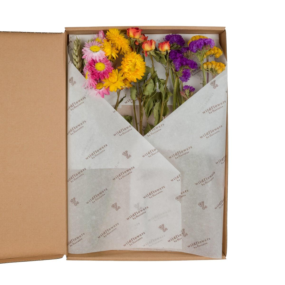 Getrocknete Blumen, Flowers in Leterbox, Multi, 5 Stücke, 30 cm