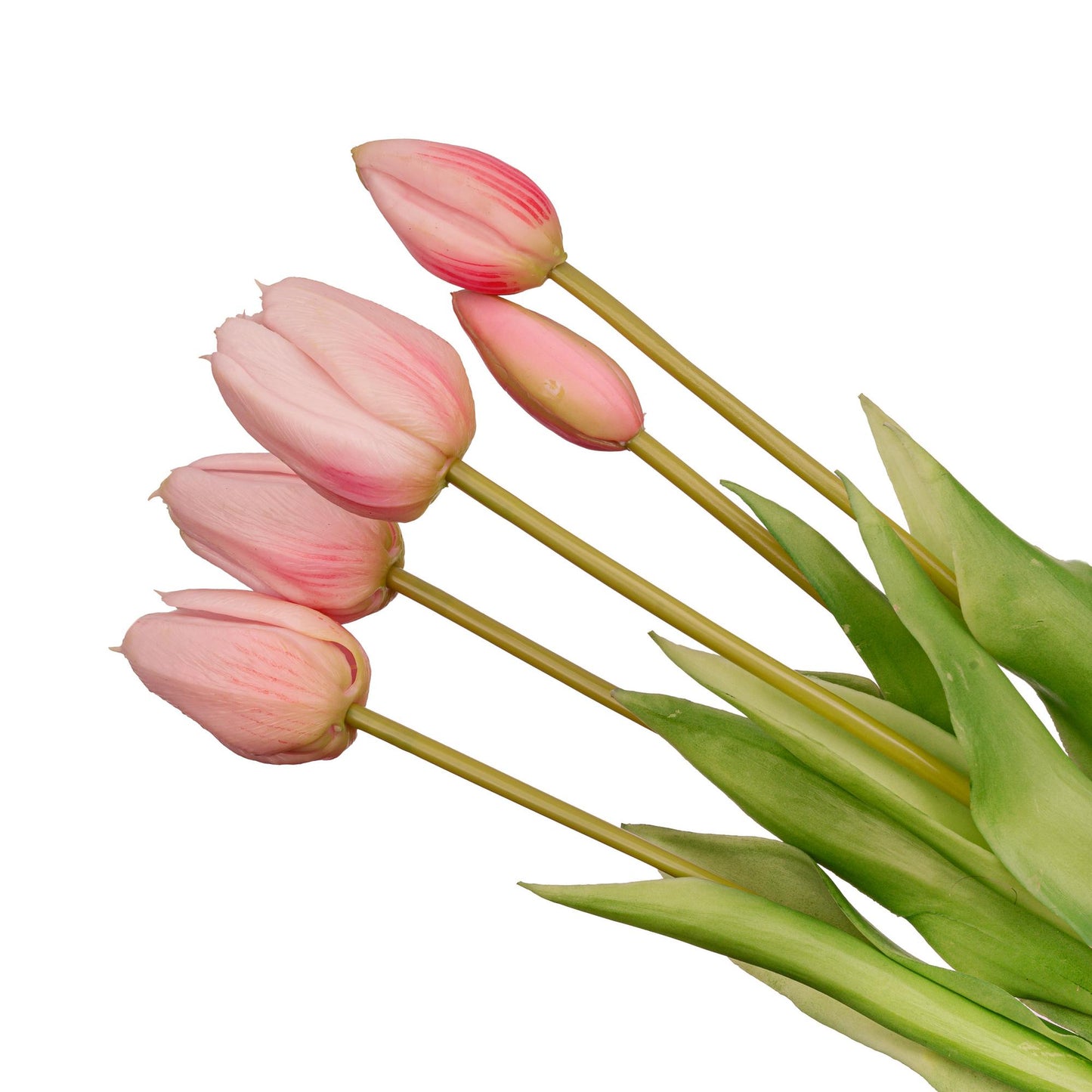 Tulpenstrauß pink – 5 stück – „real touch“-kunsttulpen – 42 cm (rosa)