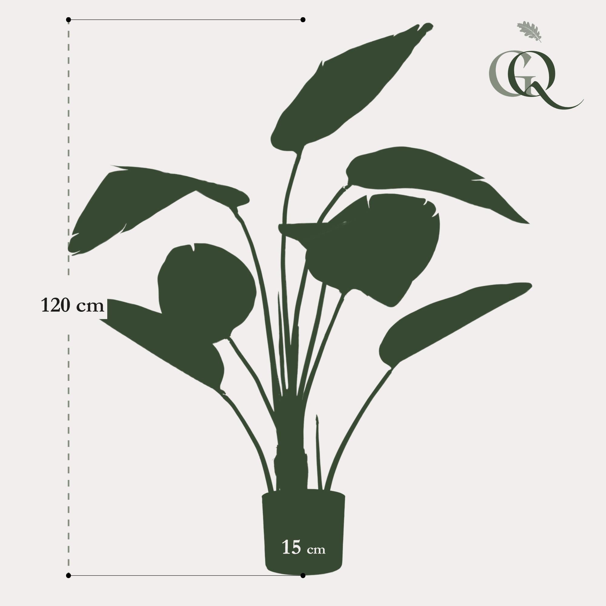 Kunstpflanze, Strelitzia nicolai, Paradijsvogelbloem, 120 cm