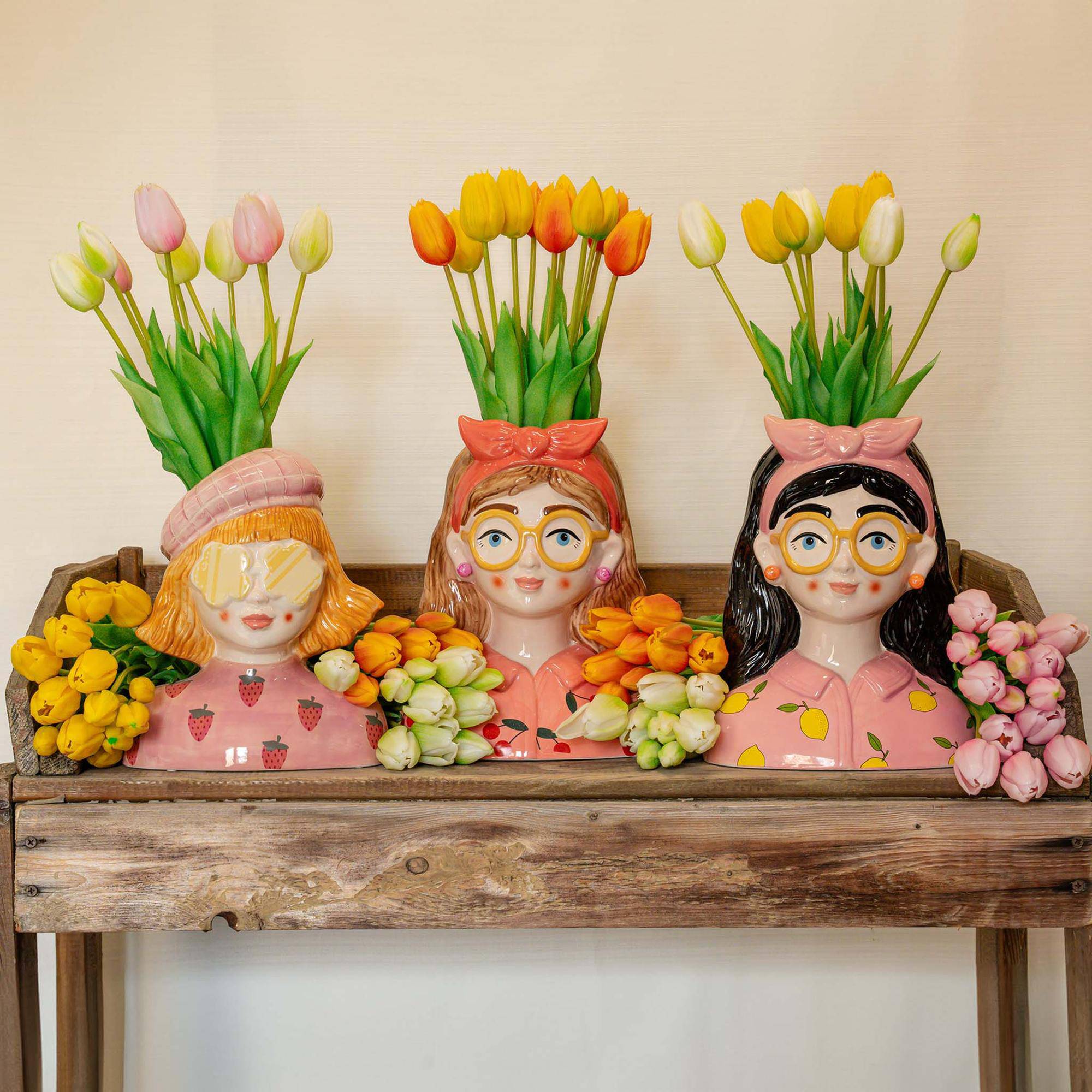 Tulpenstrauß weiß/grün – 10 stück – „real touch“-kunsttulpen – 42 cm (weiß/grün) - Botanic-Vibes