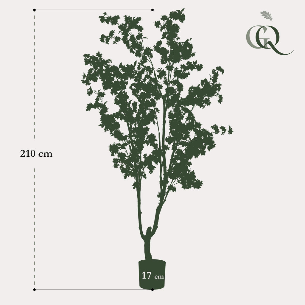 Kunstpflanze, Prunus, Kersenbloesem, rosa, 210 cm