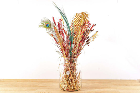 Trockenblumenstrauß – Christmas Gold – Trockenstrauß – 70 cm
