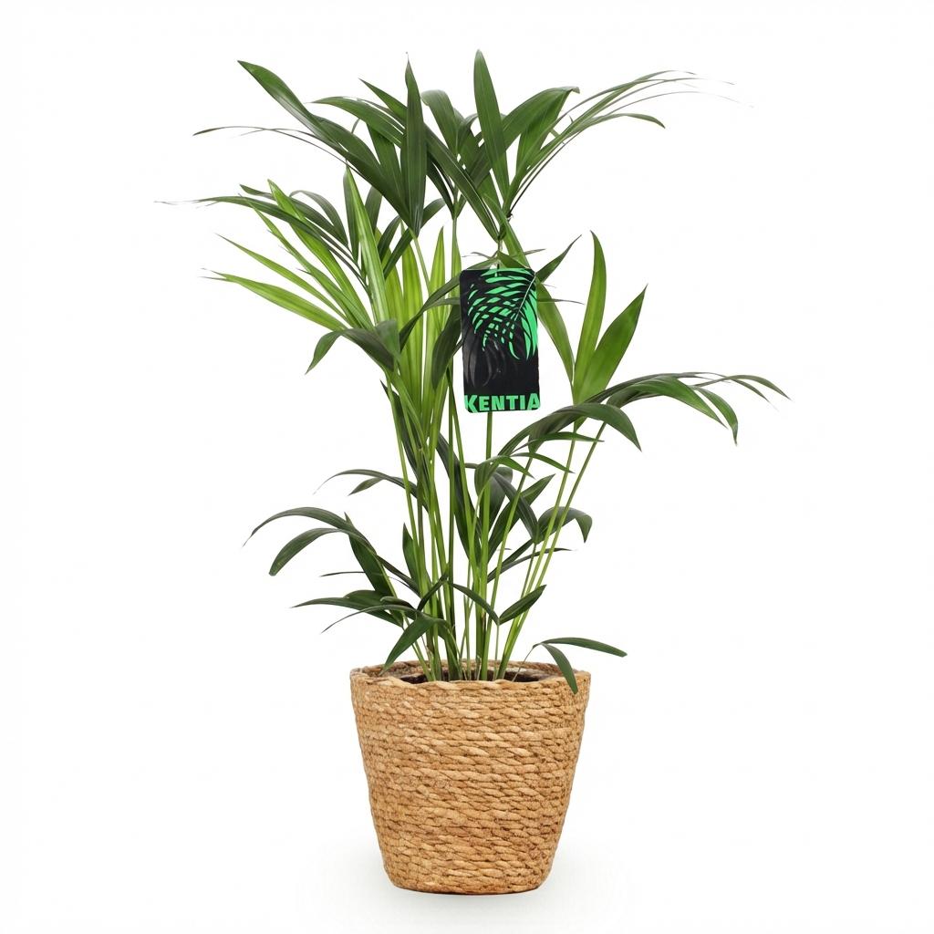 Green boutiQ, Zimmerpflanze, Howea Forsteriana, Kentia Palme, Wenig Pflege, Grün, Topf 19cm, Höhe 80, 85cm