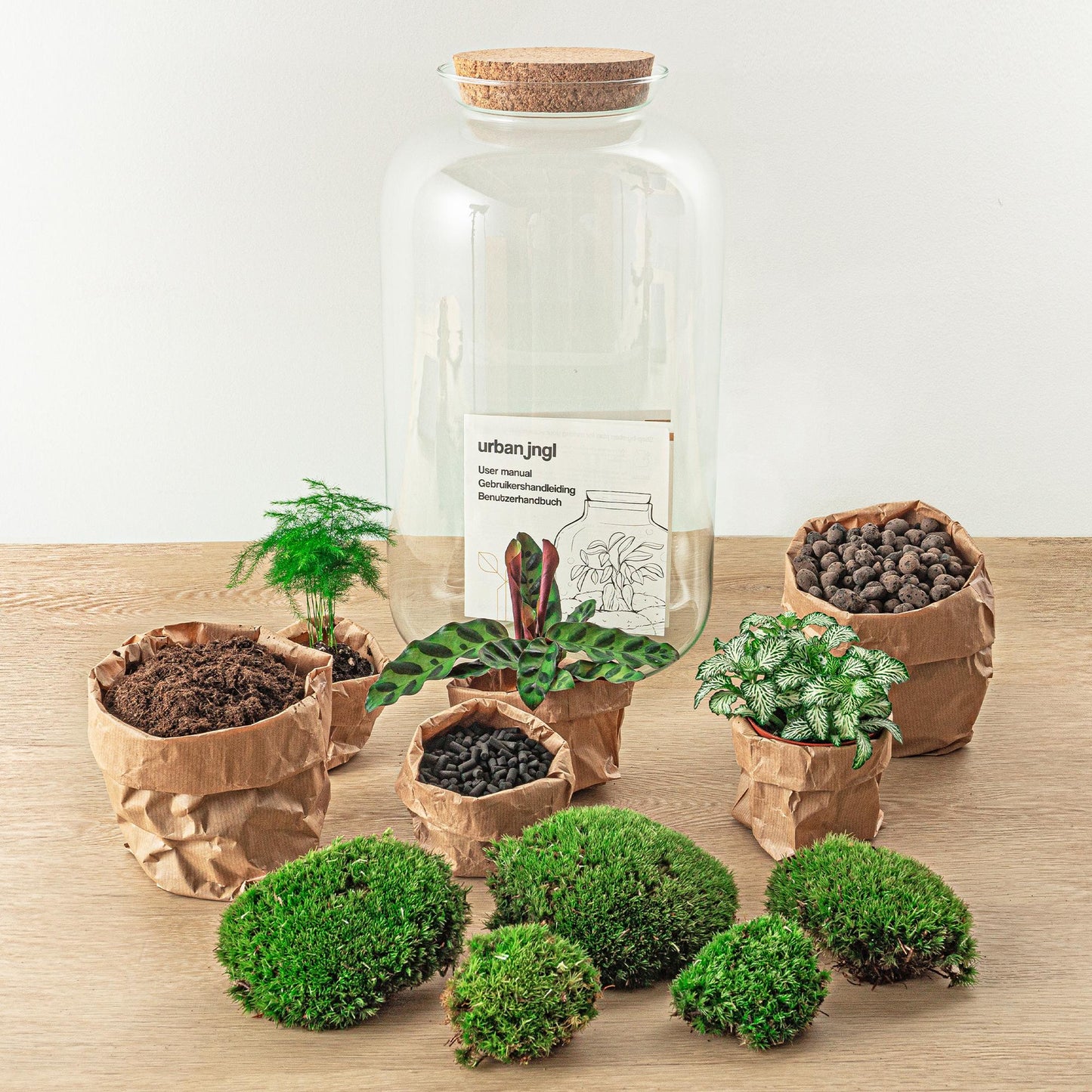 Flaschengarten – Botanical Sven XL – 43 cm – Rechen + Schaufel