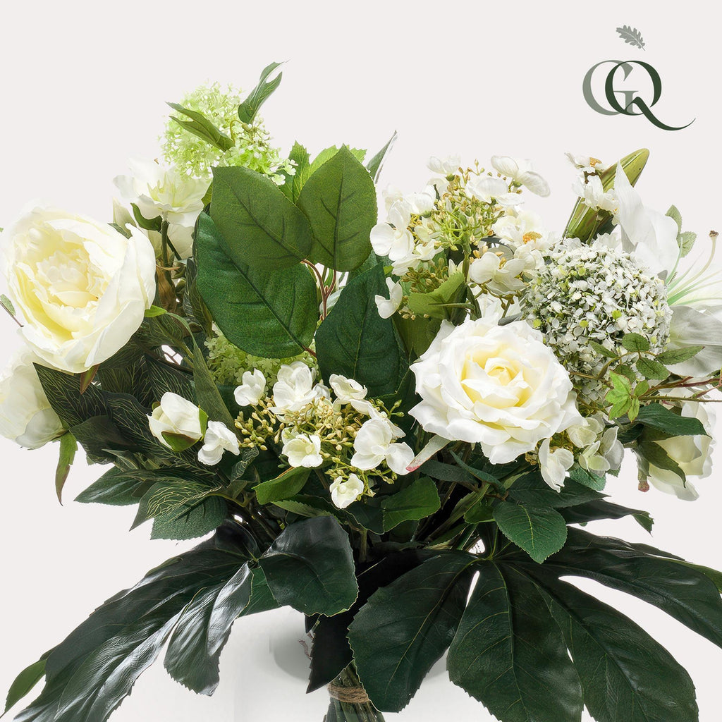 Kunstblumen, Bouquet M, Weiß Dream, 60 cm