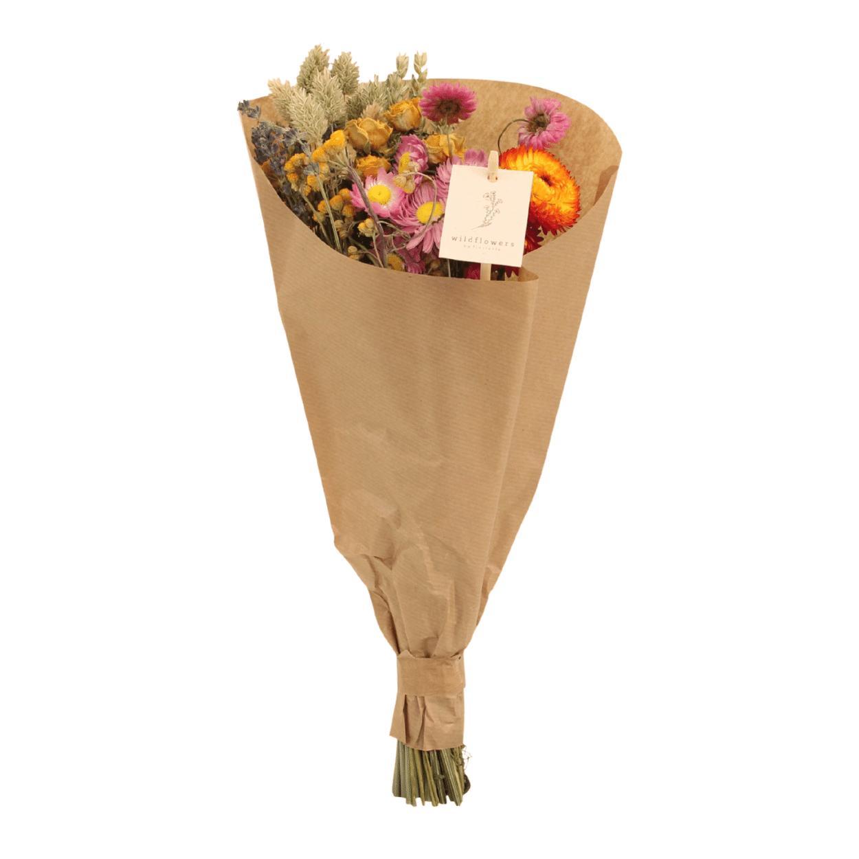 8x Feldstrauß Multi, Trockenblumenstrauß, 50 cm, Ø20 cm