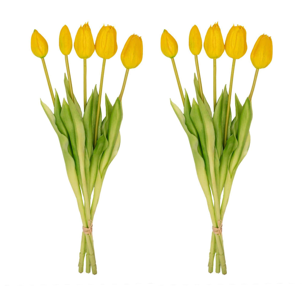 Tulpenstrauß gelb – 10 stück – „real touch“-kunsttulpen – 42 cm (gelb) - Botanic-Vibes