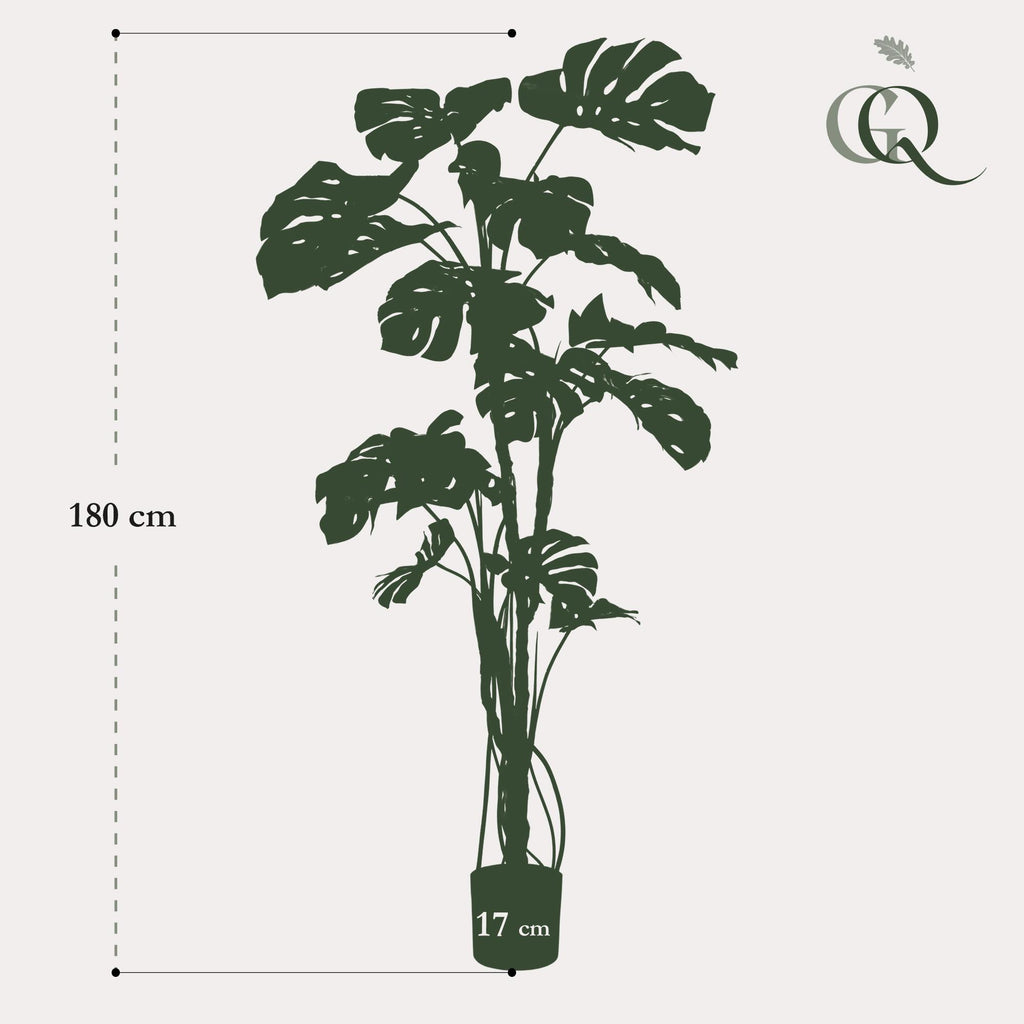 Kunstpflanze, Monstera, Gatenplant, 180 cm