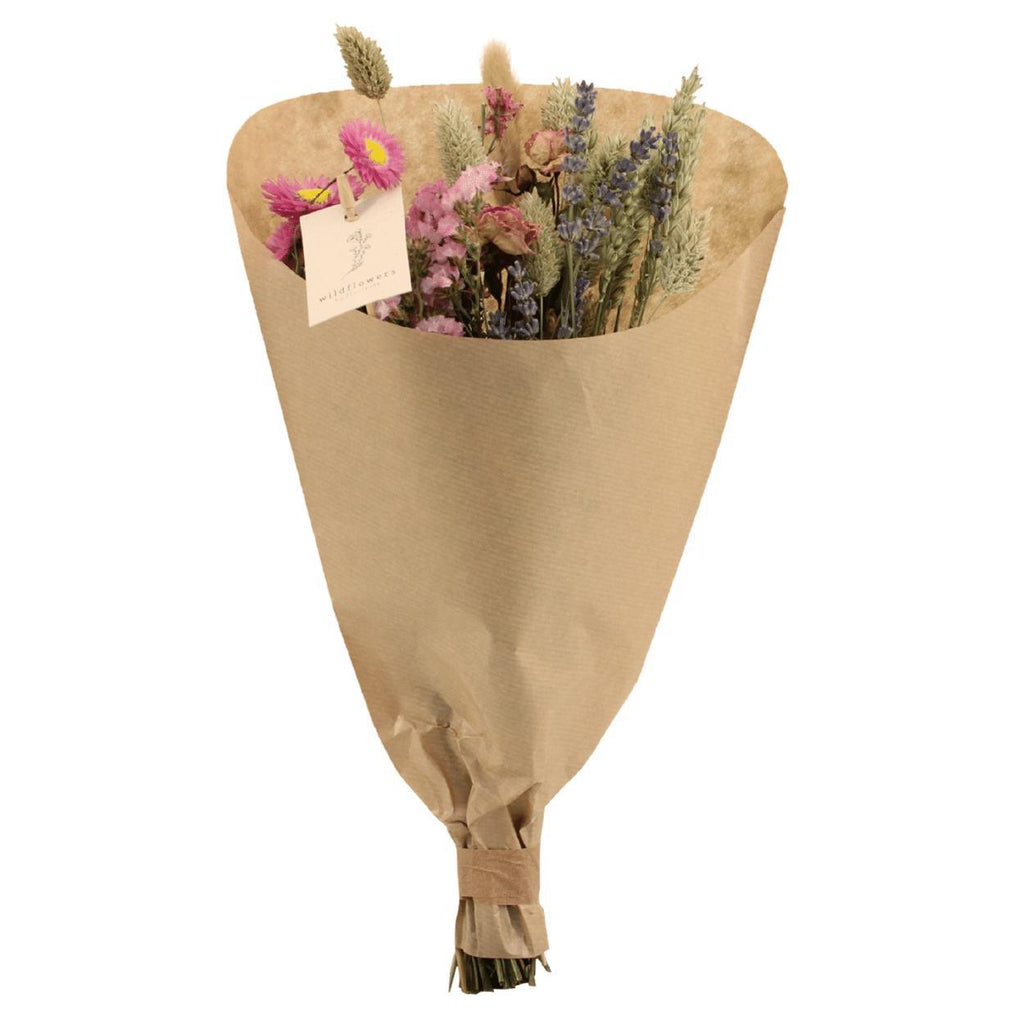 12x Feldstrauß Rosa, Trockenblumenstrauß, 35 cm