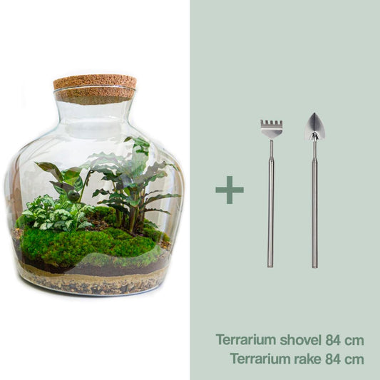 Flaschengarten – Fat Joe – 30 cm – Rechen + Schaufel