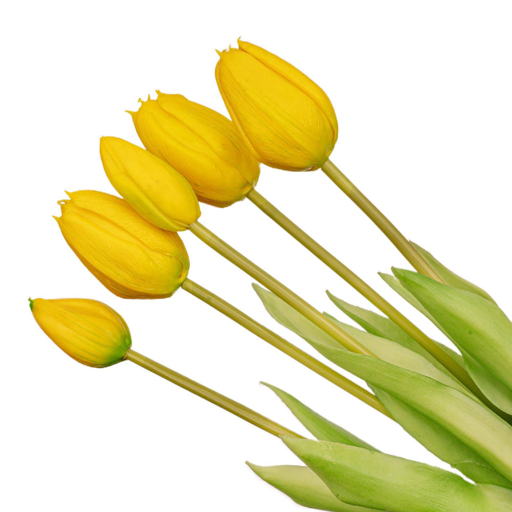 Tulpenstrauß gelb – 10 stück – „real touch“-kunsttulpen – 42 cm (gelb) - Botanic-Vibes