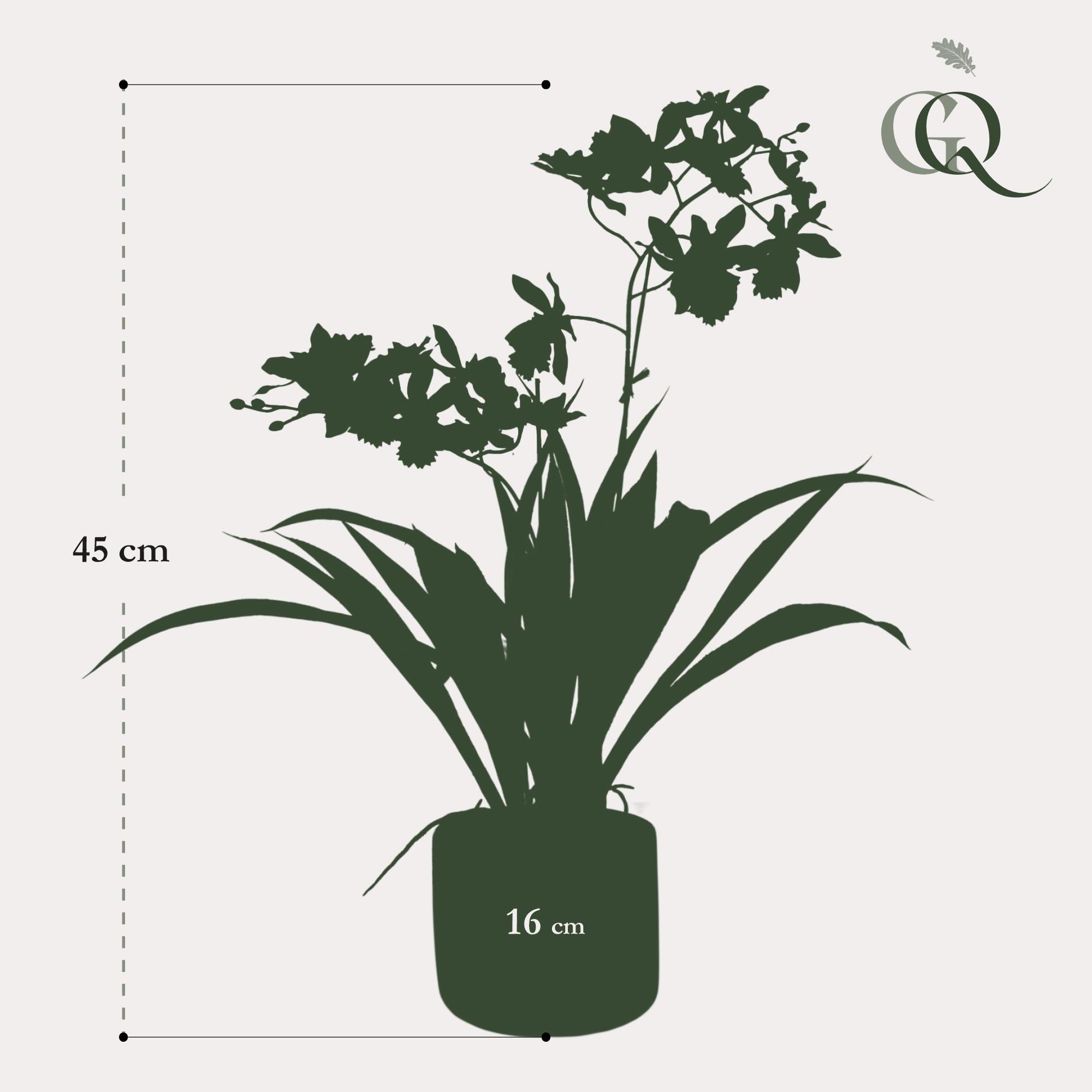 Kunstpflanze, Orchidee, gelb, 45 cm