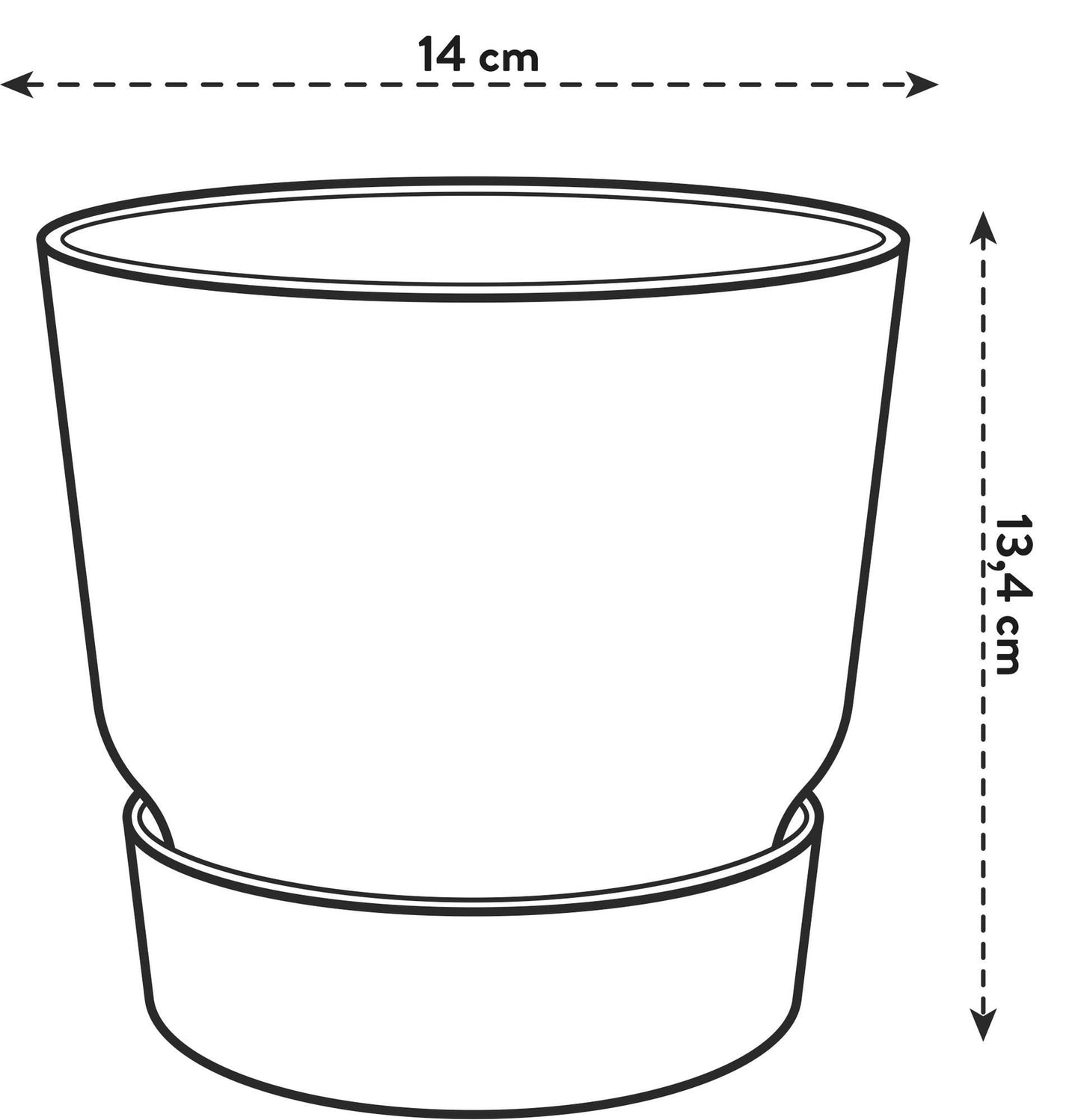Topf elho Greenville Round Weiß – D14 × H13