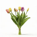 Tulpenstrauß, Sanfter Frühling, ‘Real Touch’ Kunsttulpen, 7 Stiele, 42 cm