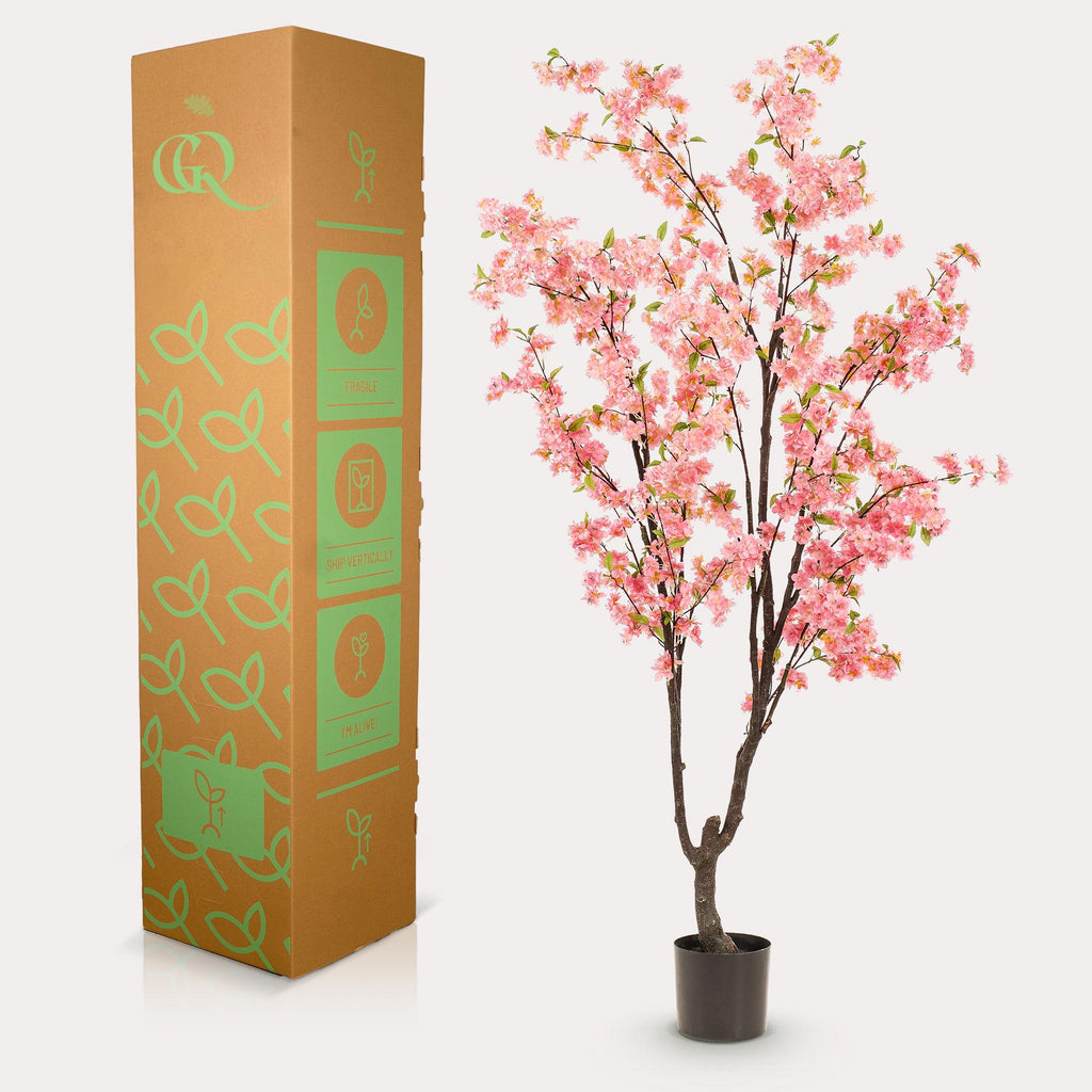Kunstpflanze, Prunus, Kersenbloesem, rosa, 210 cm