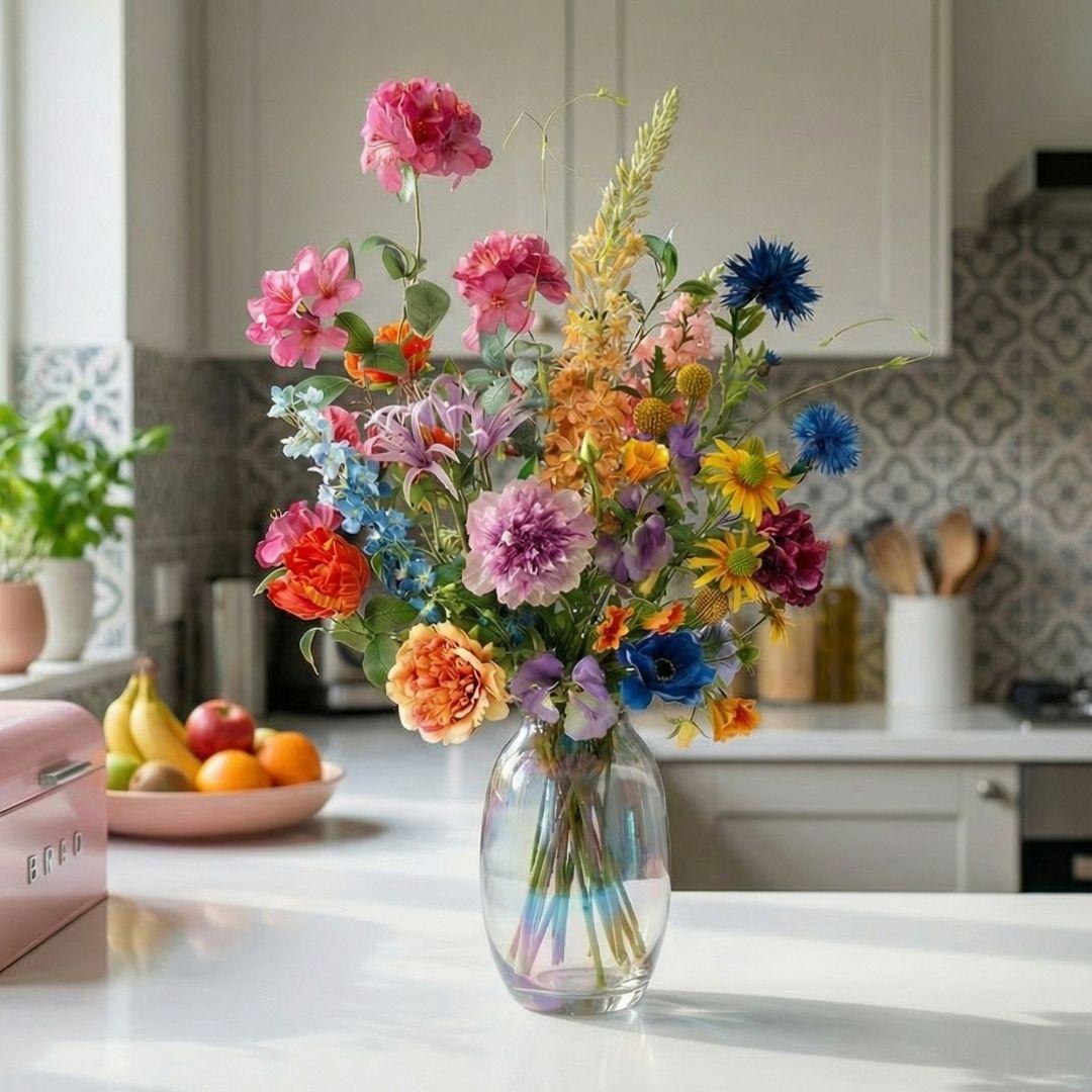 Kunstblumenstrauß, Summer Garden Deluxe, Real Touch, 19 Stiele, ↑ 100 cm
