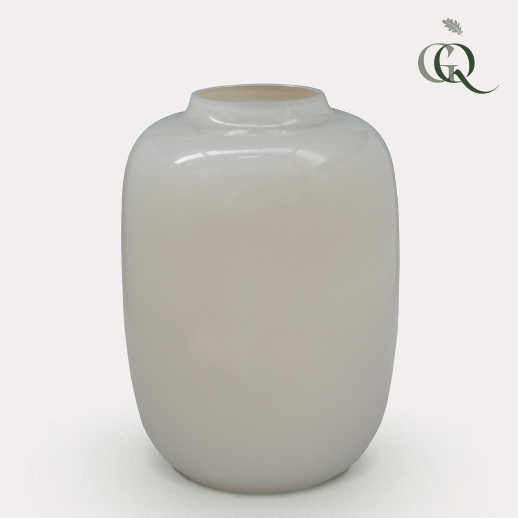 Vase aus Glas, M, H35 W25, Arctic Ivory