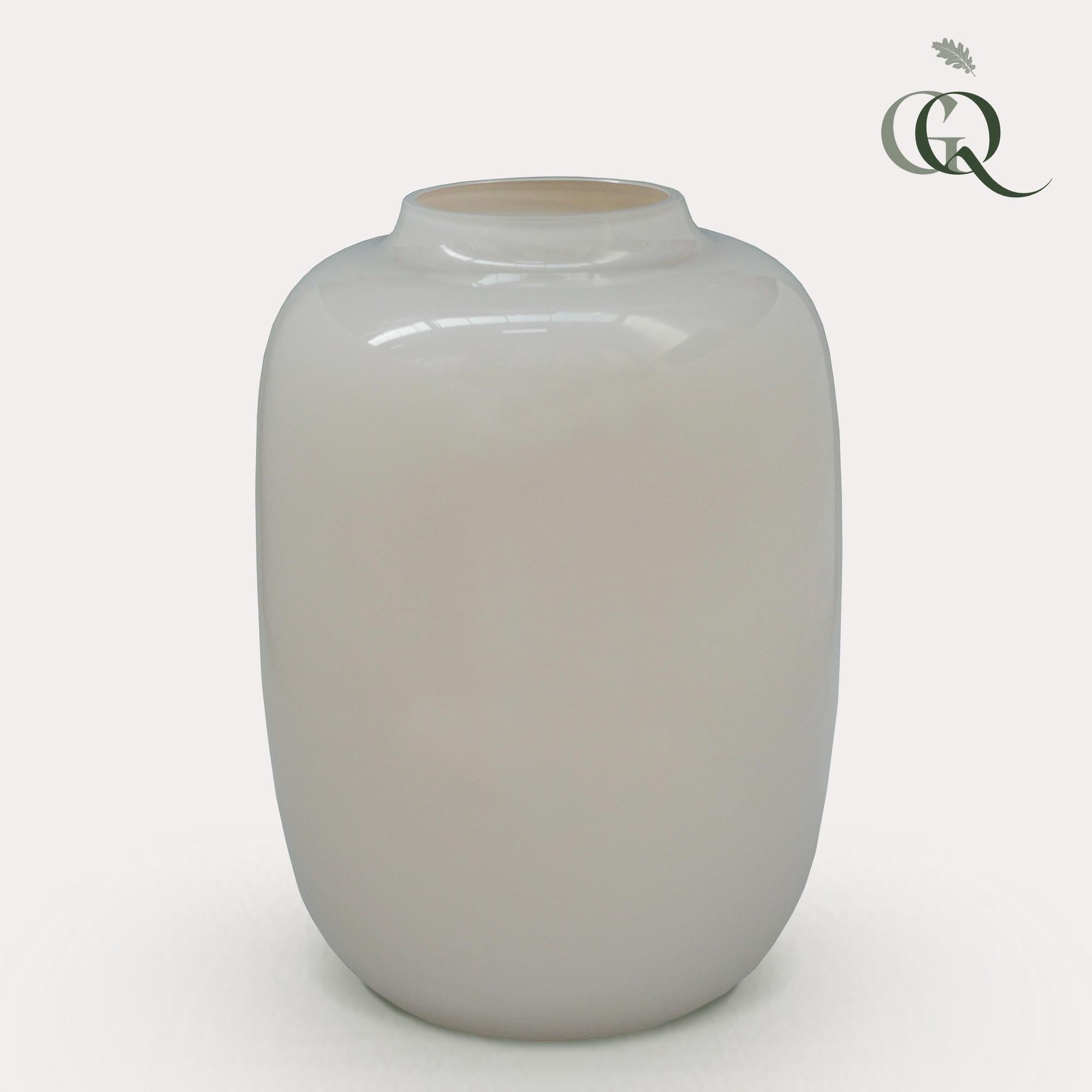 Vase aus Glas, M, H35 W25, Arctic Ivory