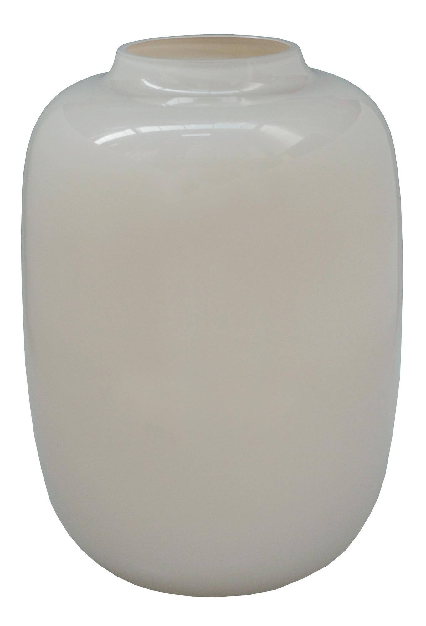 Vase aus Glas, M, H35 W25, Arctic Ivory