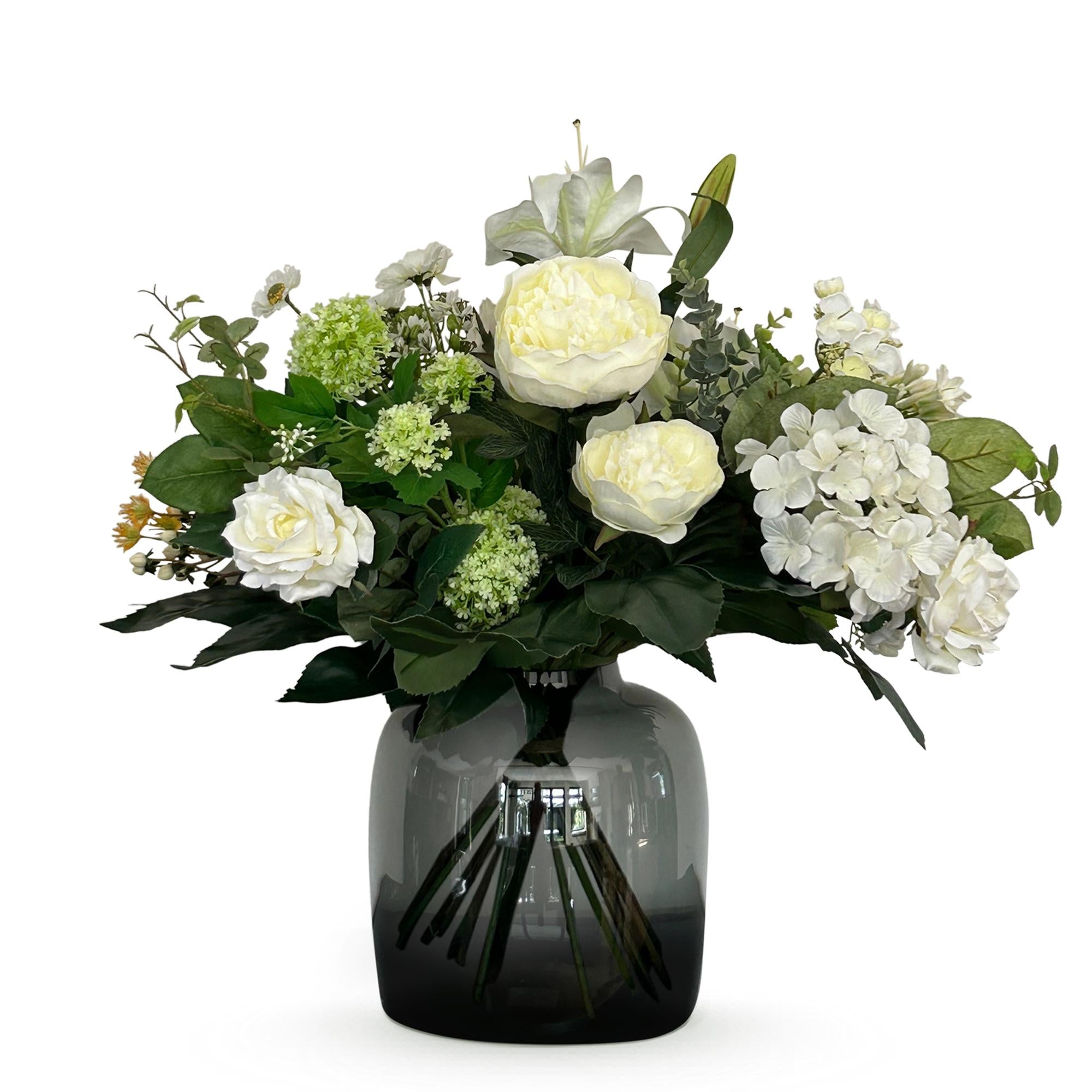 Kunstblumen, Bouquet M, Weiß Dream, 60 cm
