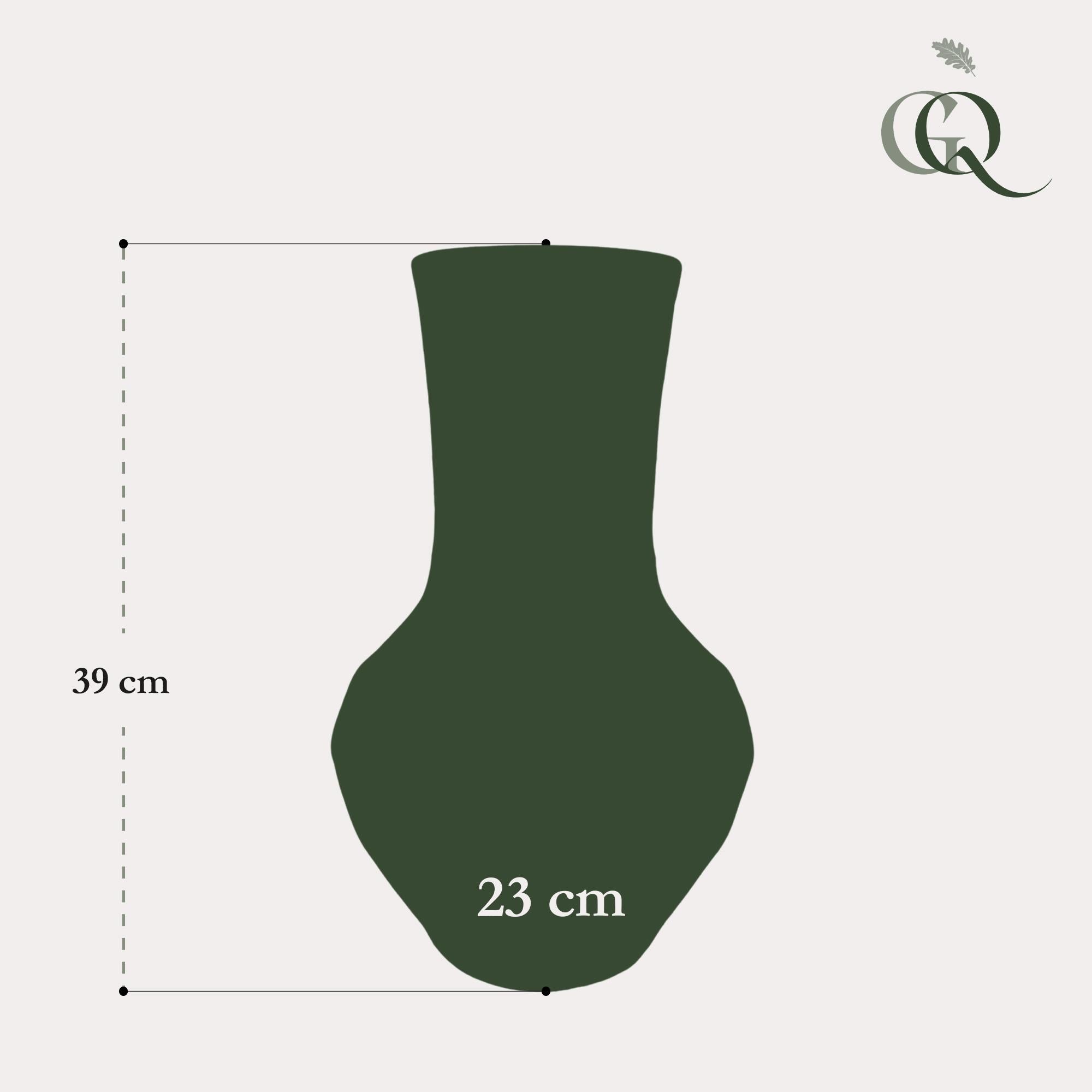 Vase aus Stein M, H39 W23, Boa Brown