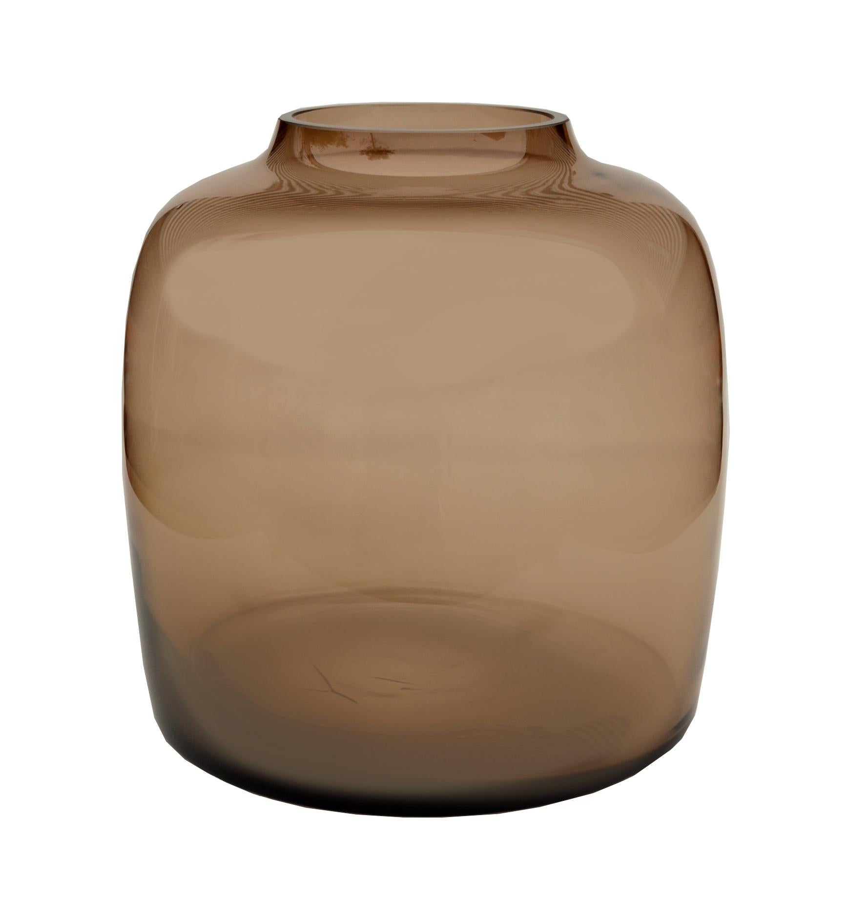 Vase Glas, M, H25 W25, Bartica, Taupe