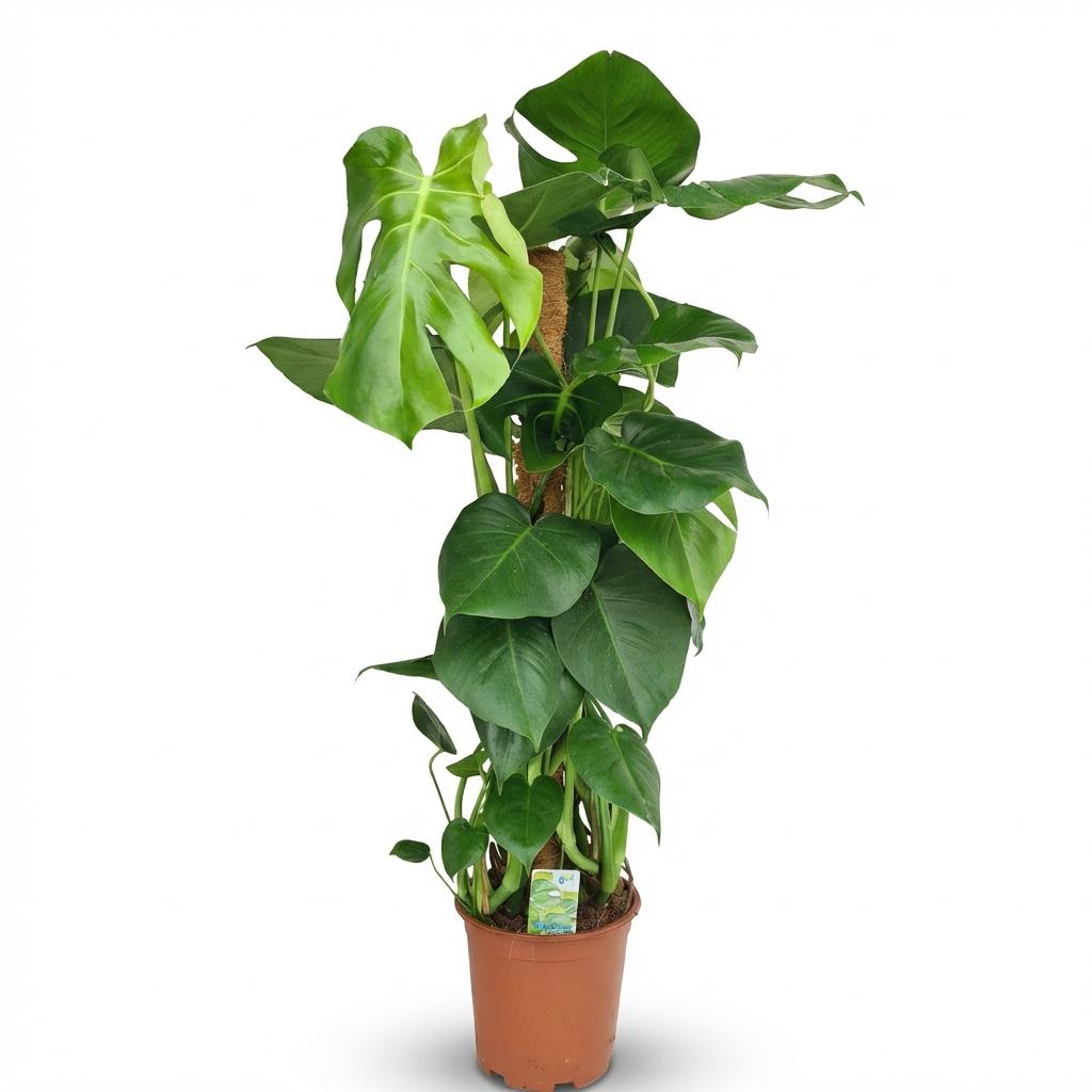 Green boutiQ, Zimmerpflanze, Fensterblatt, Monstera Deliciosa Moosstab, Grün, Pflegeleicht, Topf 19cm, Höhe 90cm