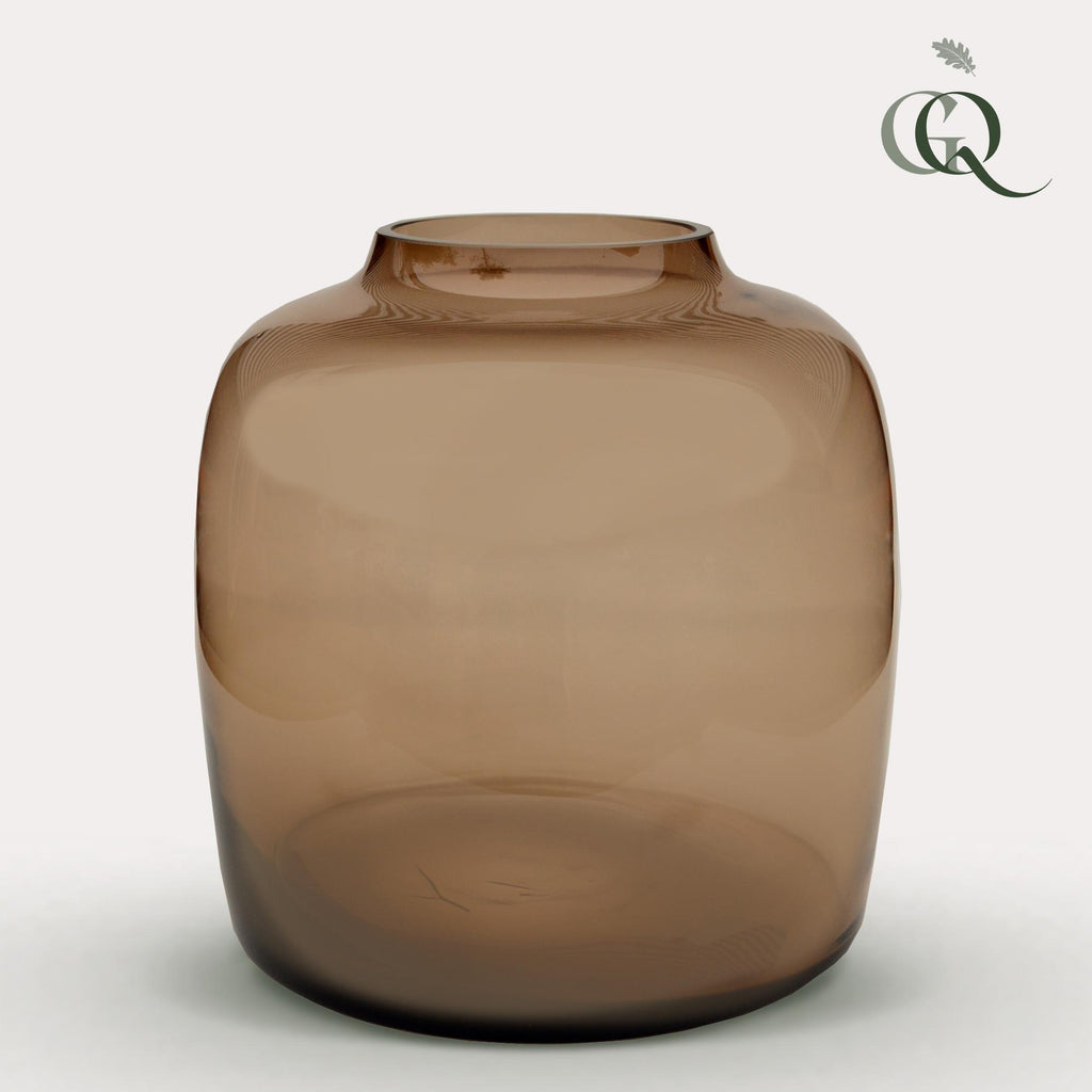 Vase Glas, M, H25 W25, Bartica, Taupe