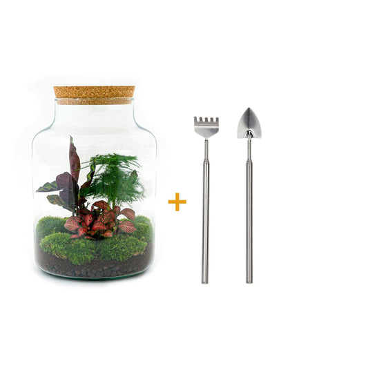 Flaschengarten – Milky – 30 cm – Rechen + Schaufel