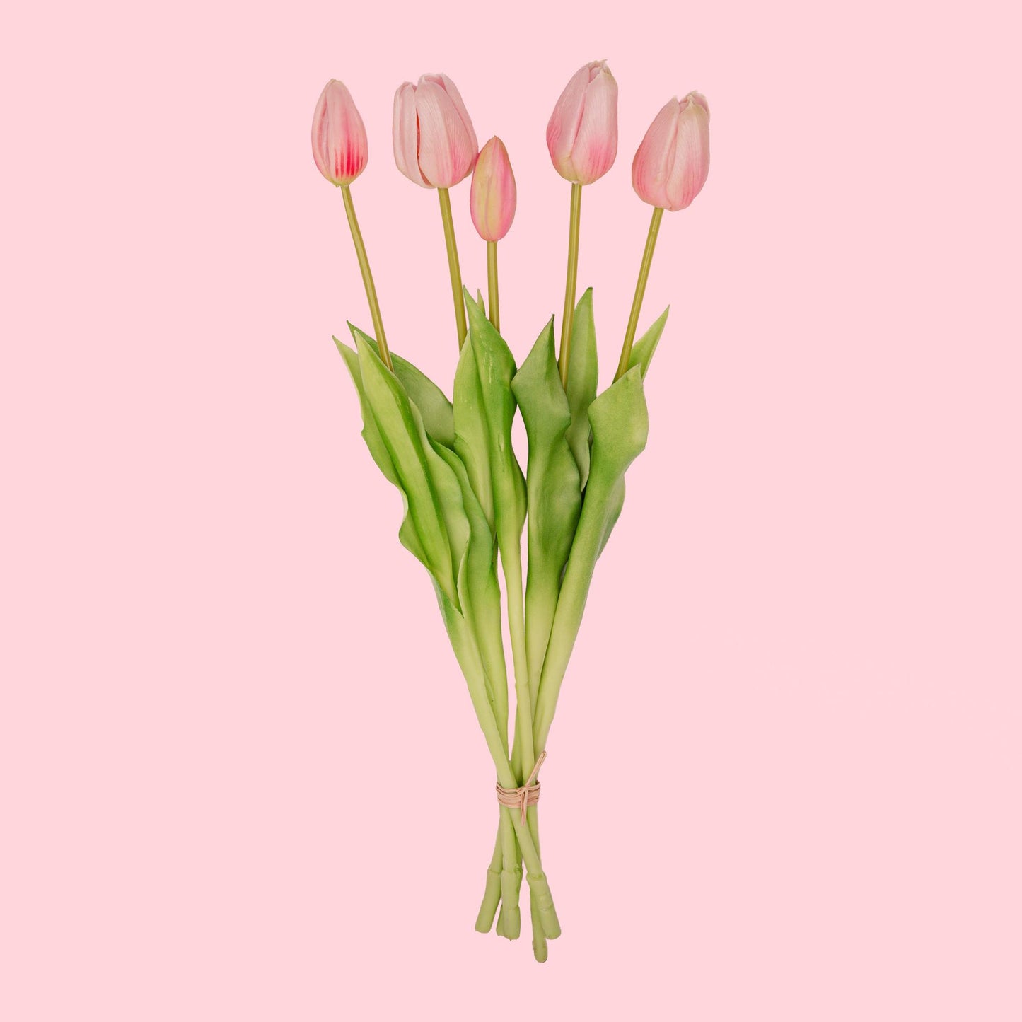 Tulpenstrauß pink – 5 stück – „real touch“-kunsttulpen – 42 cm (rosa)