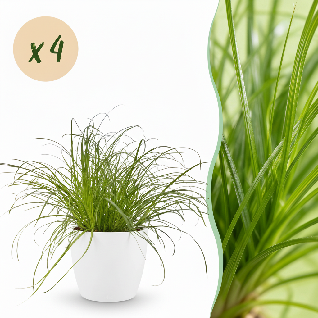 Green boutiQ, Zimmerpflanze, Cyperus alternifolius Zumula, Katzenpflanze, Haustierfreundliche Pflanze, Grün, Topf 12cm, Höhe 20cm