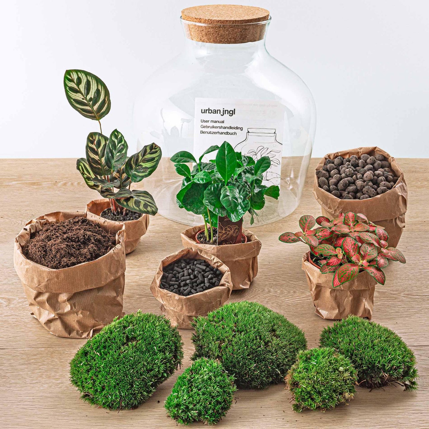 Flaschengarten – Fat Joe Coffea – 30 cm – Rechen + Schaufel + Pinzette + Schere