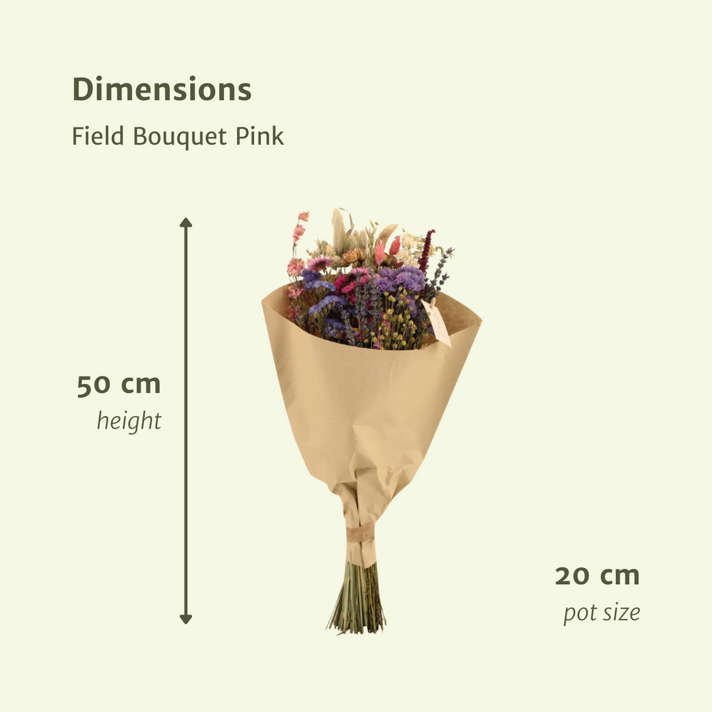 Trockenblumen Feldblumenstrauß Rosa
