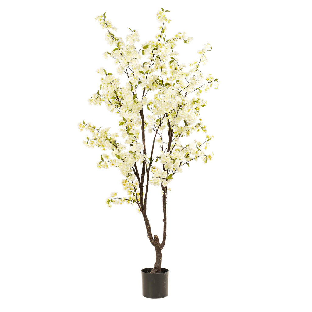 Kunstpflanze, Prunus, Kersenbloesem, weiß, 210 cm