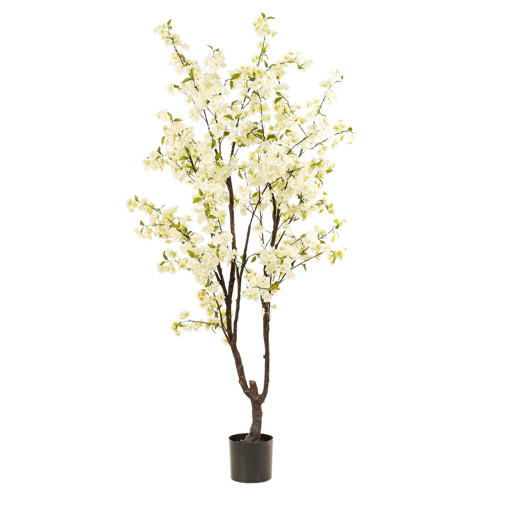 Kunstpflanze, Prunus, Kersenbloesem, weiß, 210 cm