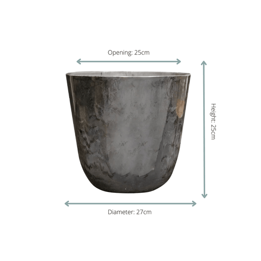 Pot Palermo marble grijs - D27 x H25 - Botanic-Vibes