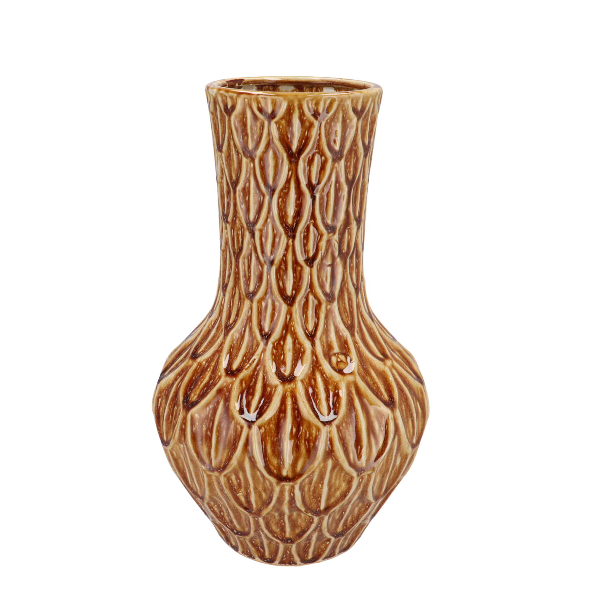 Vase aus Stein M, H39 W23, Boa Brown