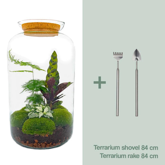 Flaschengarten – Botanical Sven XL – 43 cm – Rechen + Schaufel